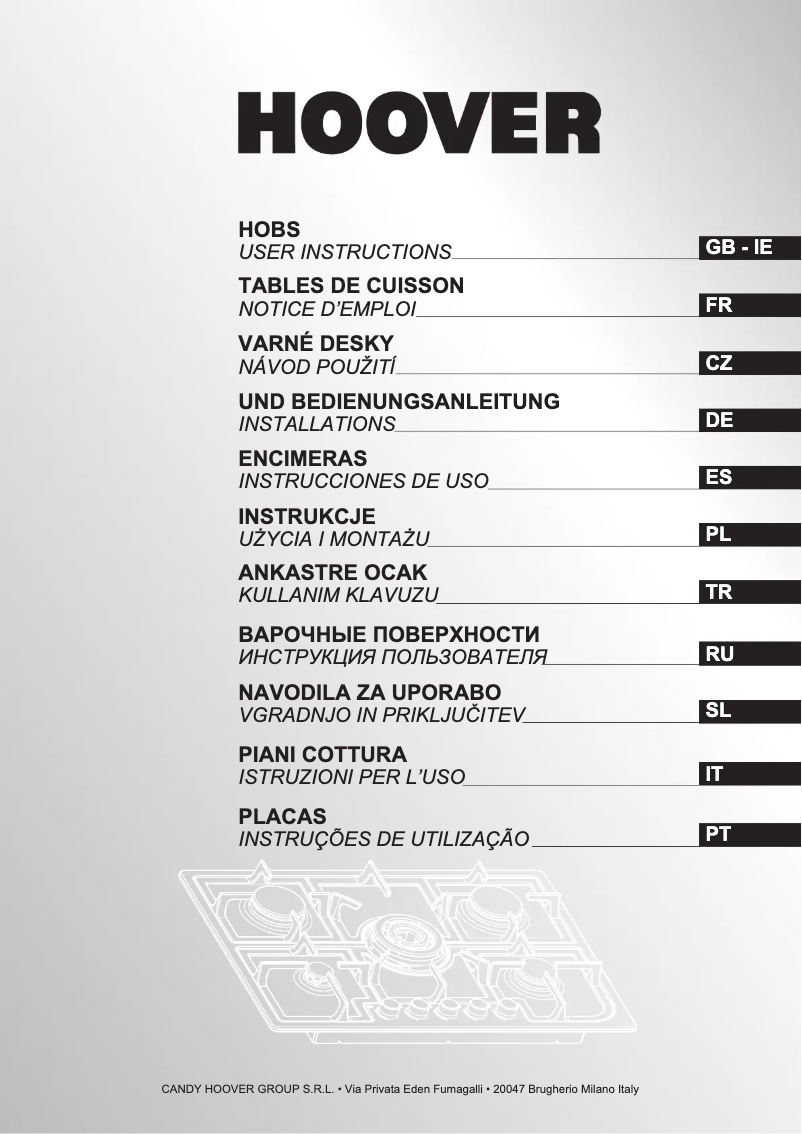 Page 1 de la notice Manuel utilisateur Hoover HGH 74SQCX