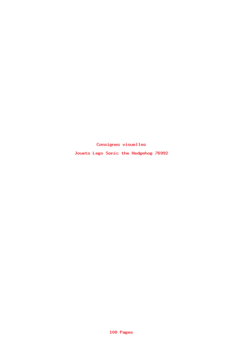 Page 1 de la notice Consignes visuelles Lego Sonic the Hedgehog 76992