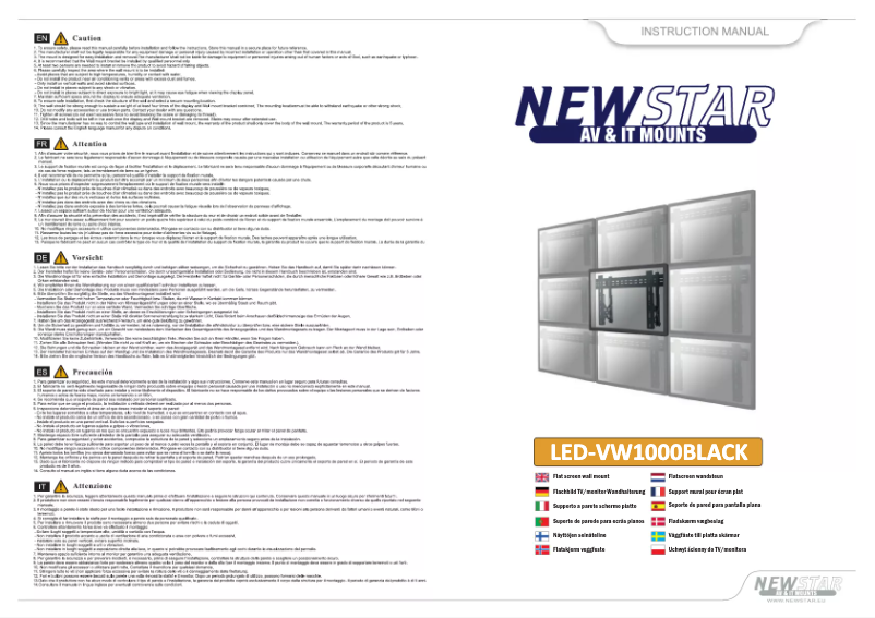 Page 1 de la notice Manuel utilisateur Newstar LED-VW1000BLACK