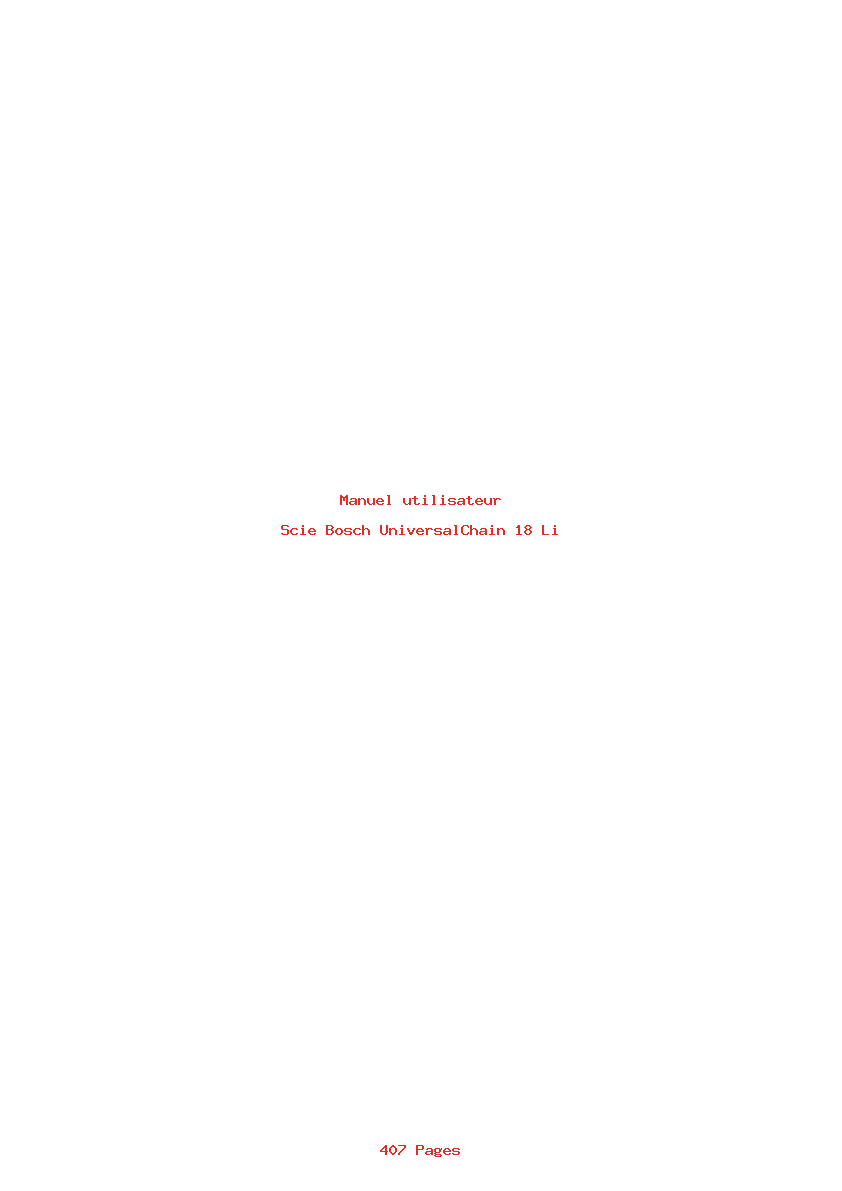 Page 1 de la notice Manuel utilisateur Bosch UniversalChain 18 Li