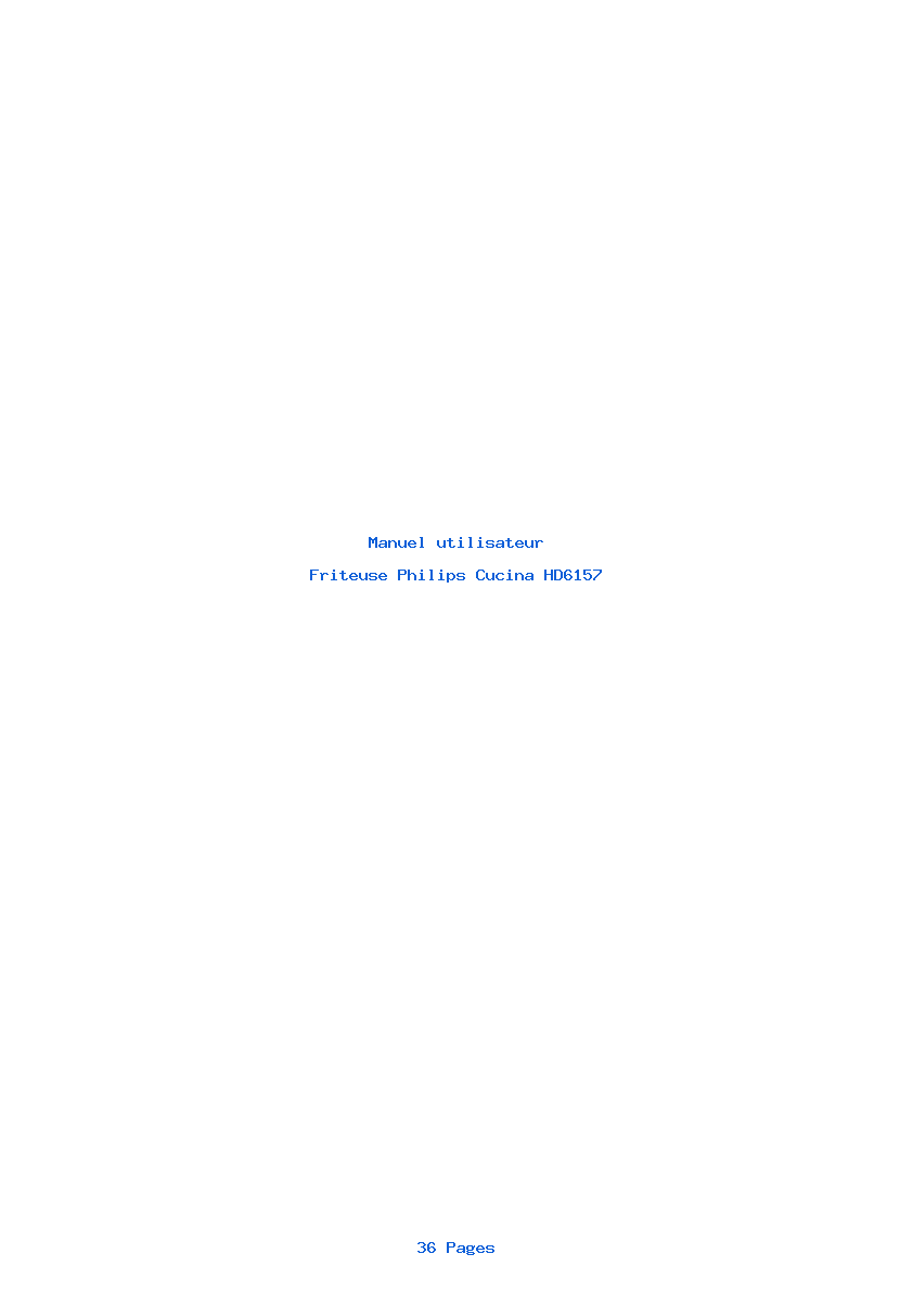 Page 1 de la notice Manuel utilisateur Philips Cucina HD6157