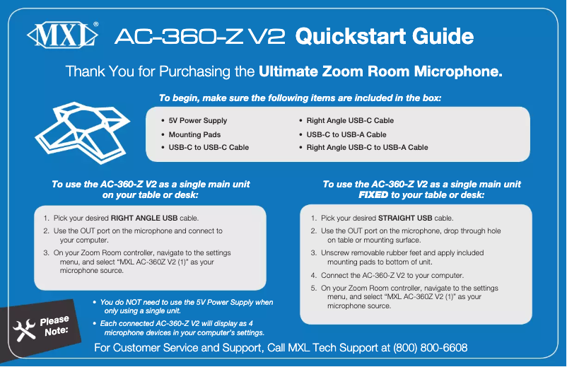 Page 1 de la notice Manuel utilisateur Marshall AC-360-Z V2