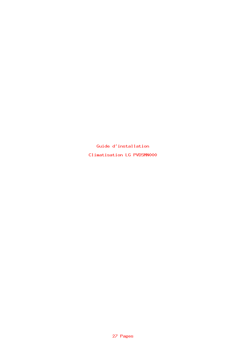 Page 1 de la notice Guide d'installation LG PVDSMN000
