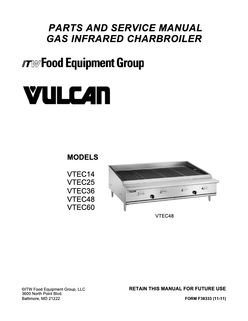 Page 1 de la notice Catalogue Vulcan VTEC48