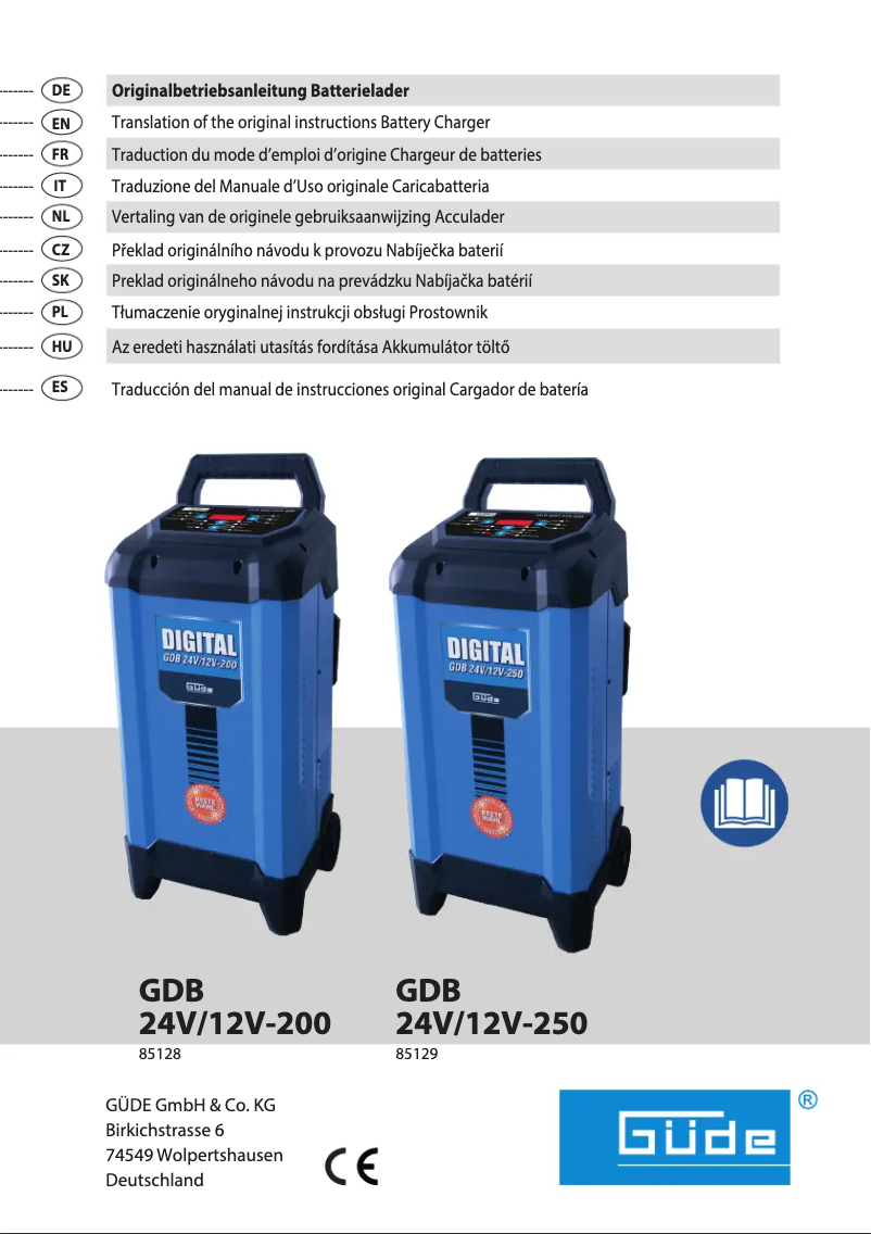Page 1 de la notice Manuel utilisateur Güde GDB 24V/12V-200