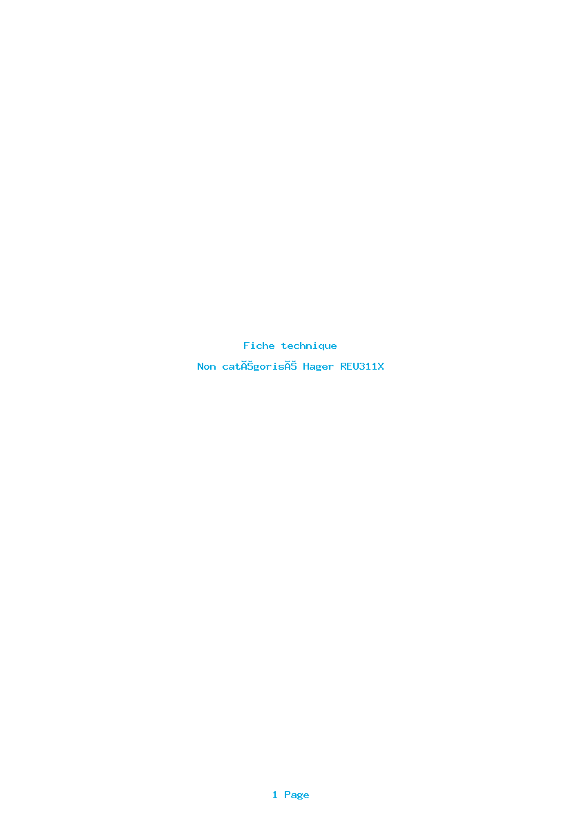 Image de la première page du manuel de l'appareil REU311X