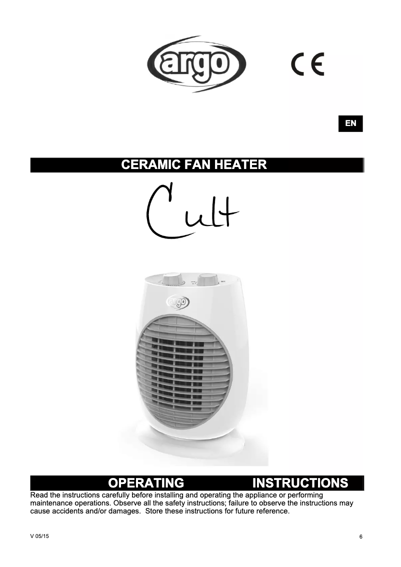 Page 1 de la notice Manuel utilisateur Argoclima Cult