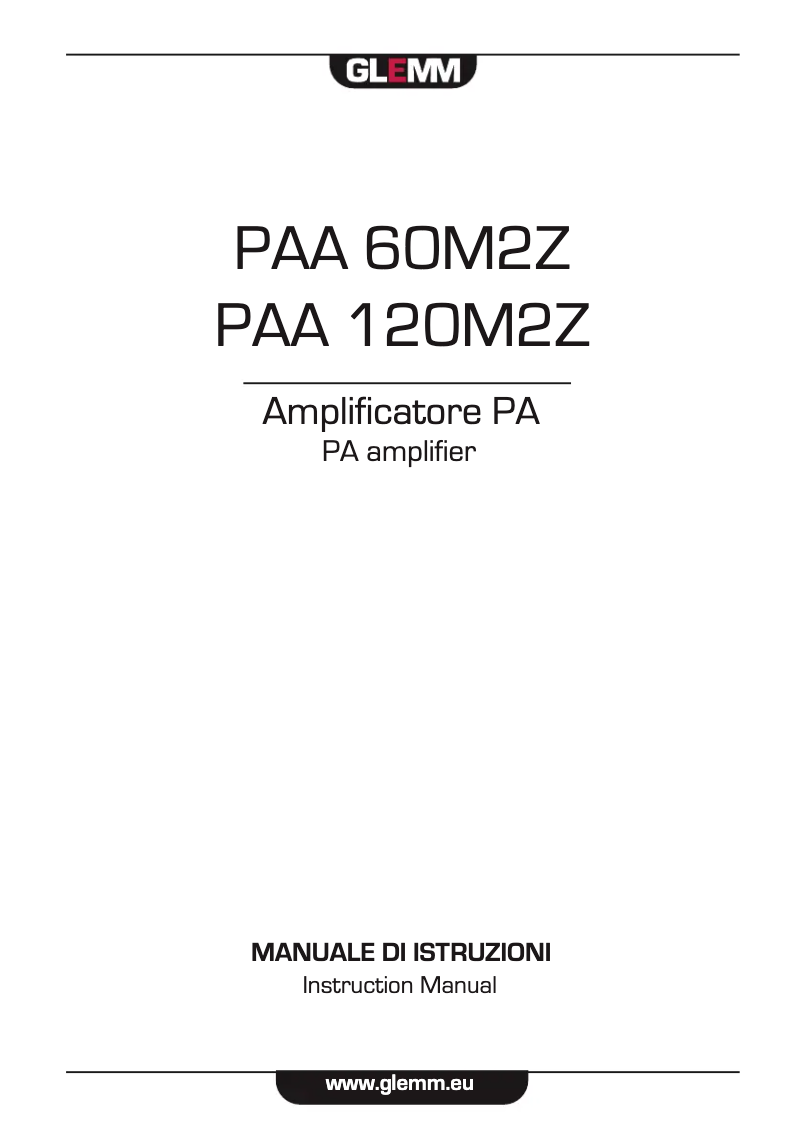 Page 1 de la notice Manuel utilisateur Glemm PAA 120M2Z