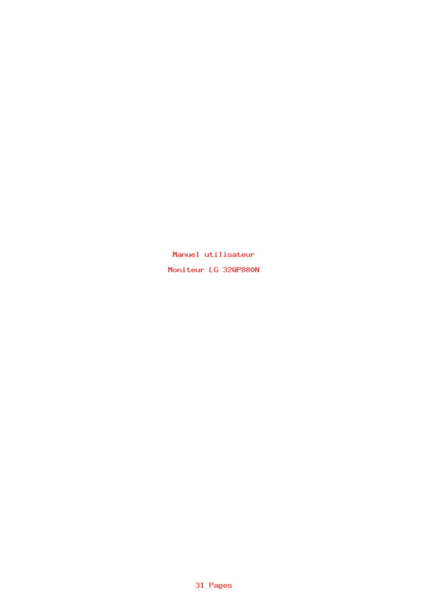 Page 1 de la notice Manuel utilisateur LG 32QP880N