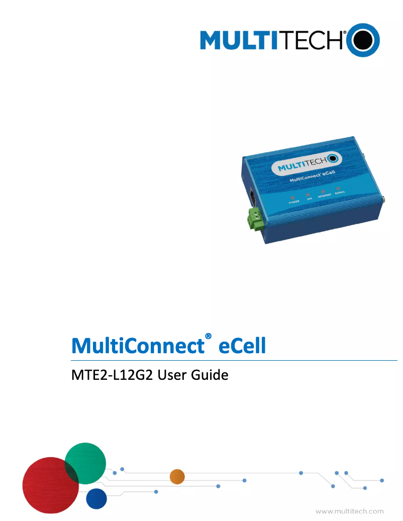 Page 1 de la notice Manuel utilisateur Multitech MultiConnect eCell