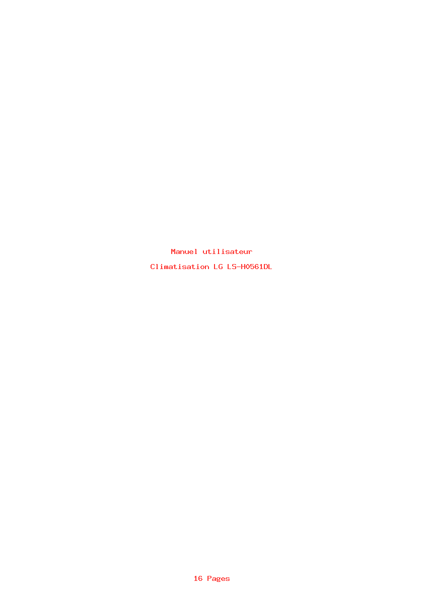 Page 1 de la notice Manuel utilisateur LG LS-H0561DL