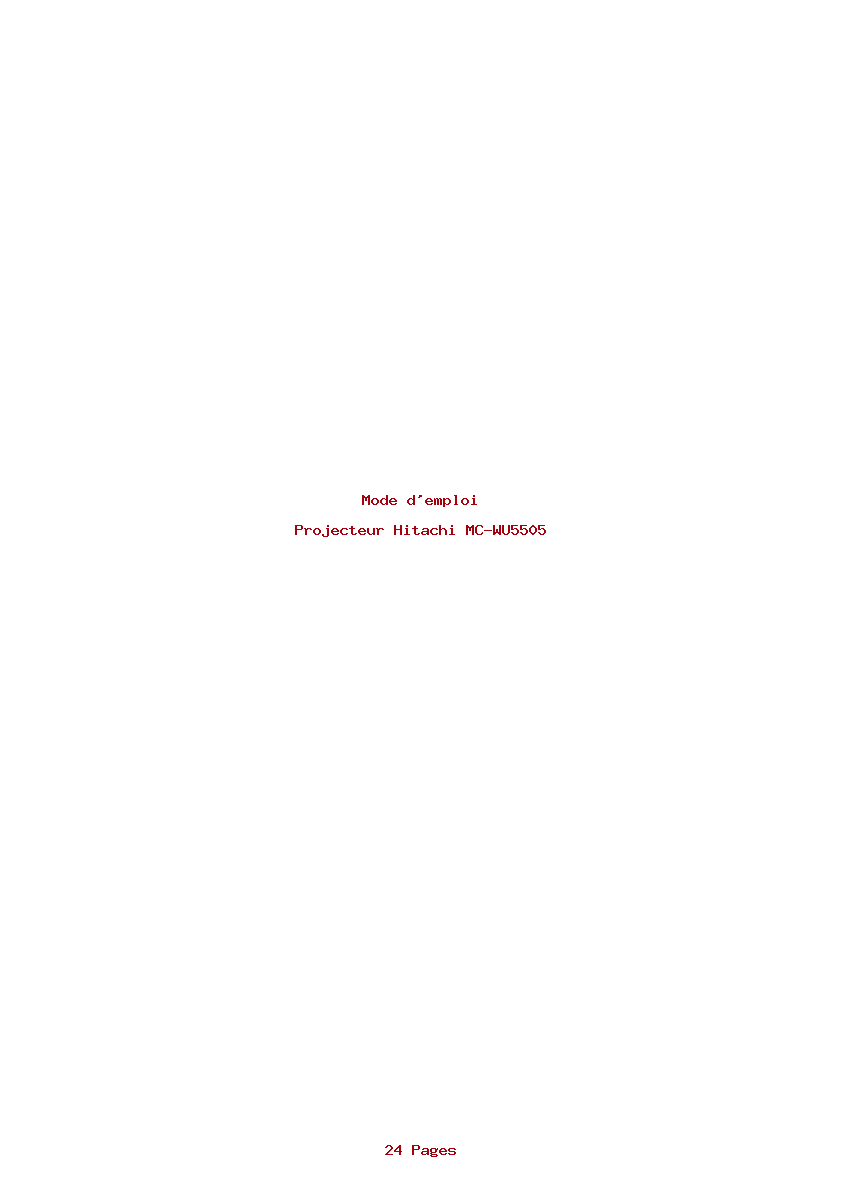 Page 1 de la notice Mode d'emploi Hitachi MC-WU5505