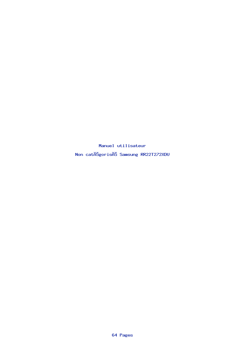 Page 1 de la notice Manuel utilisateur Samsung RR22T272XDU