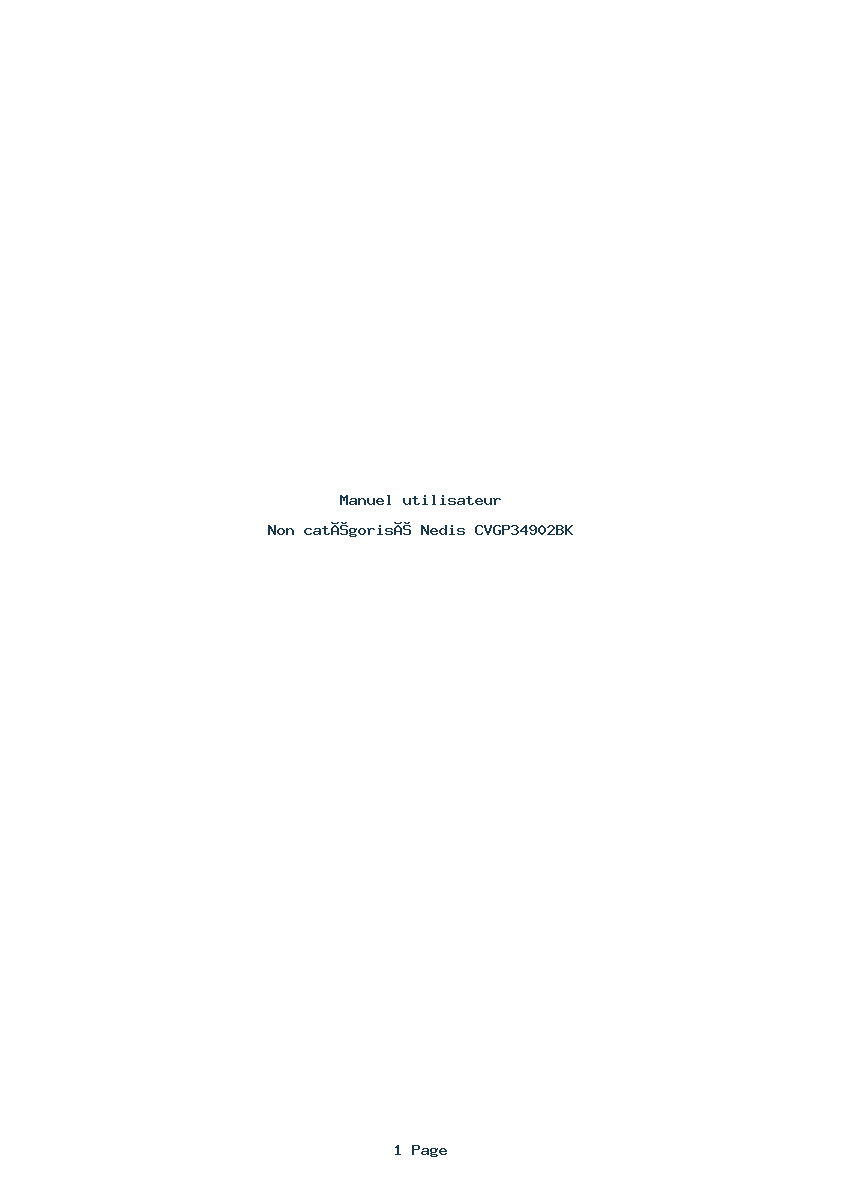 Page 1 de la notice Manuel utilisateur Nedis CVGP34902BK
