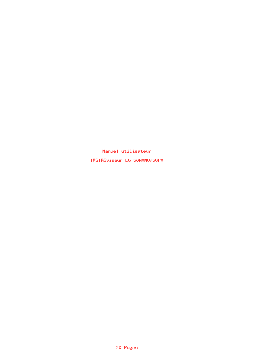 Image de la première page du manuel de l'appareil 50NANO756PA
