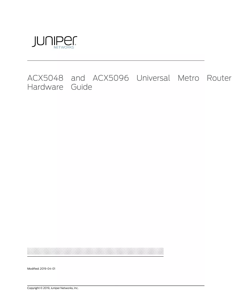 Página 1 del manual Manual de usuario Juniper ACX5448
