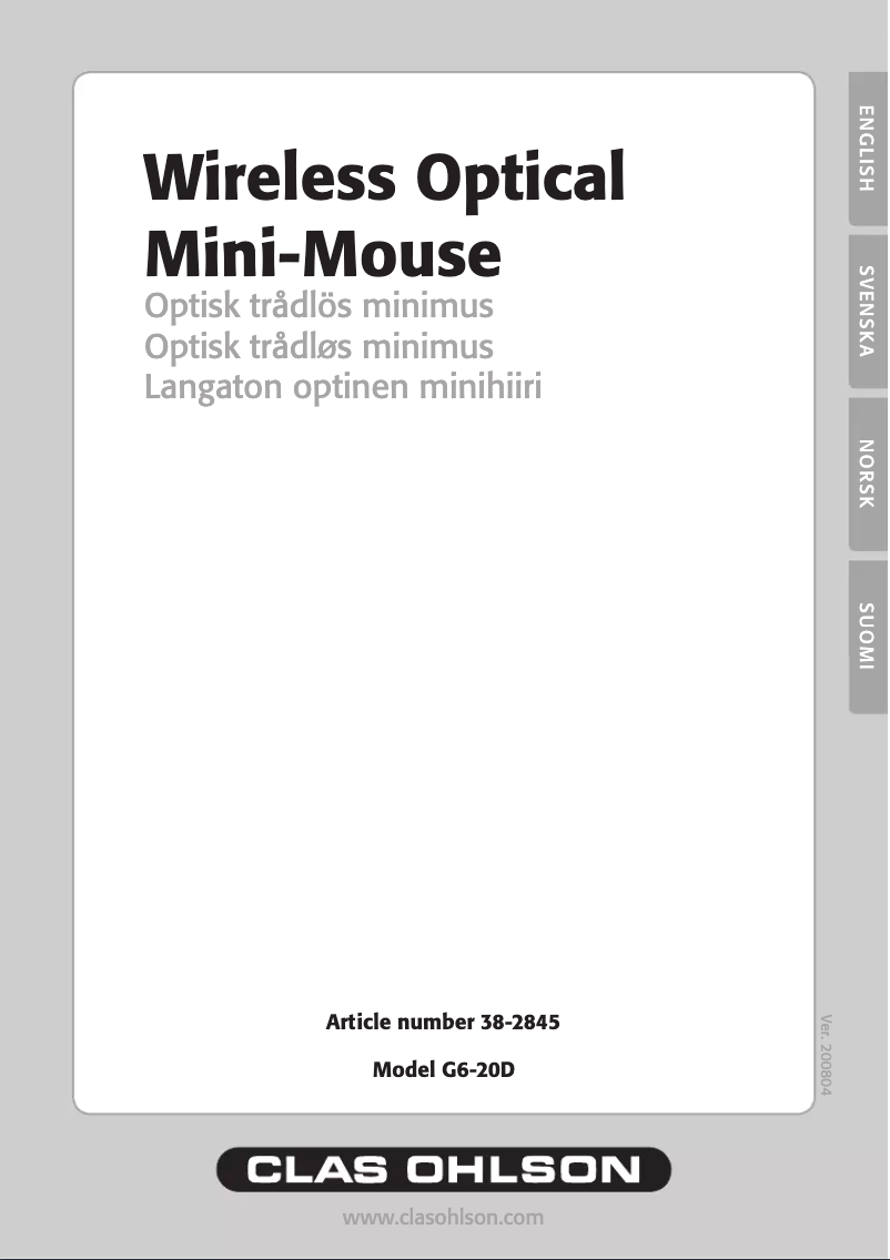 Page 1 de la notice Manuel utilisateur A4Tech BW-26D