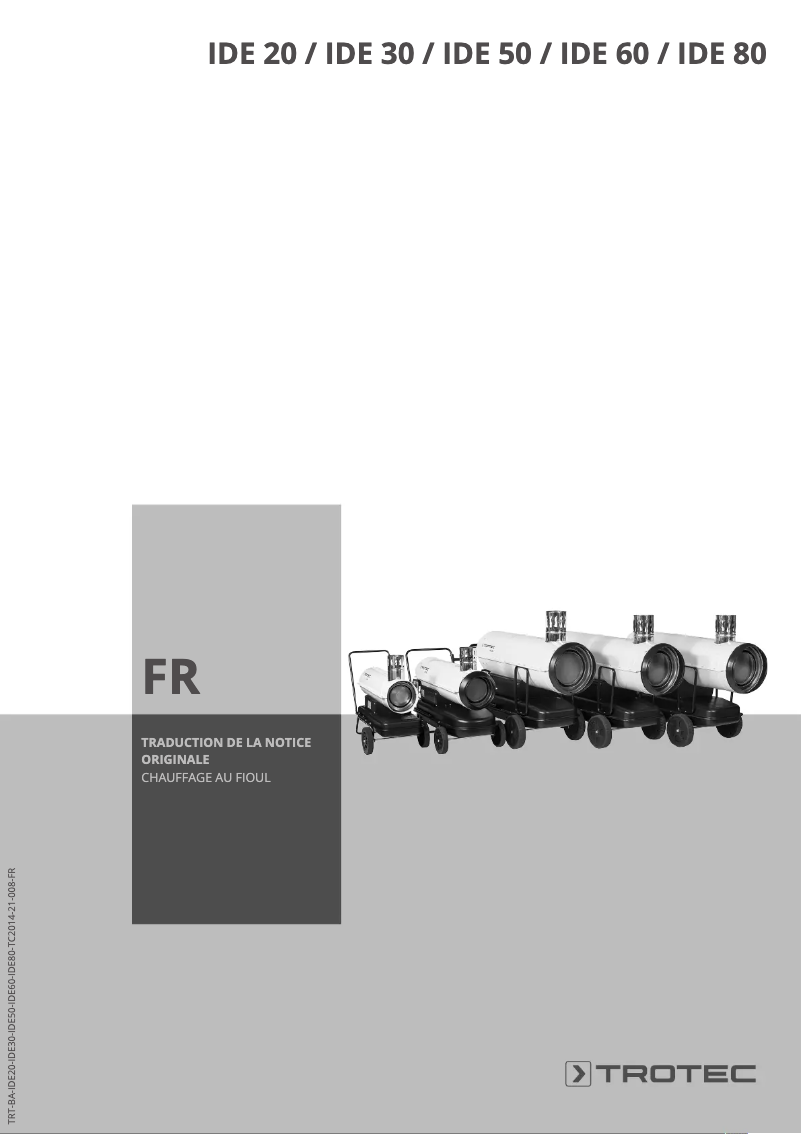 Page 1 de la notice Manuel utilisateur Trotec IDE 20