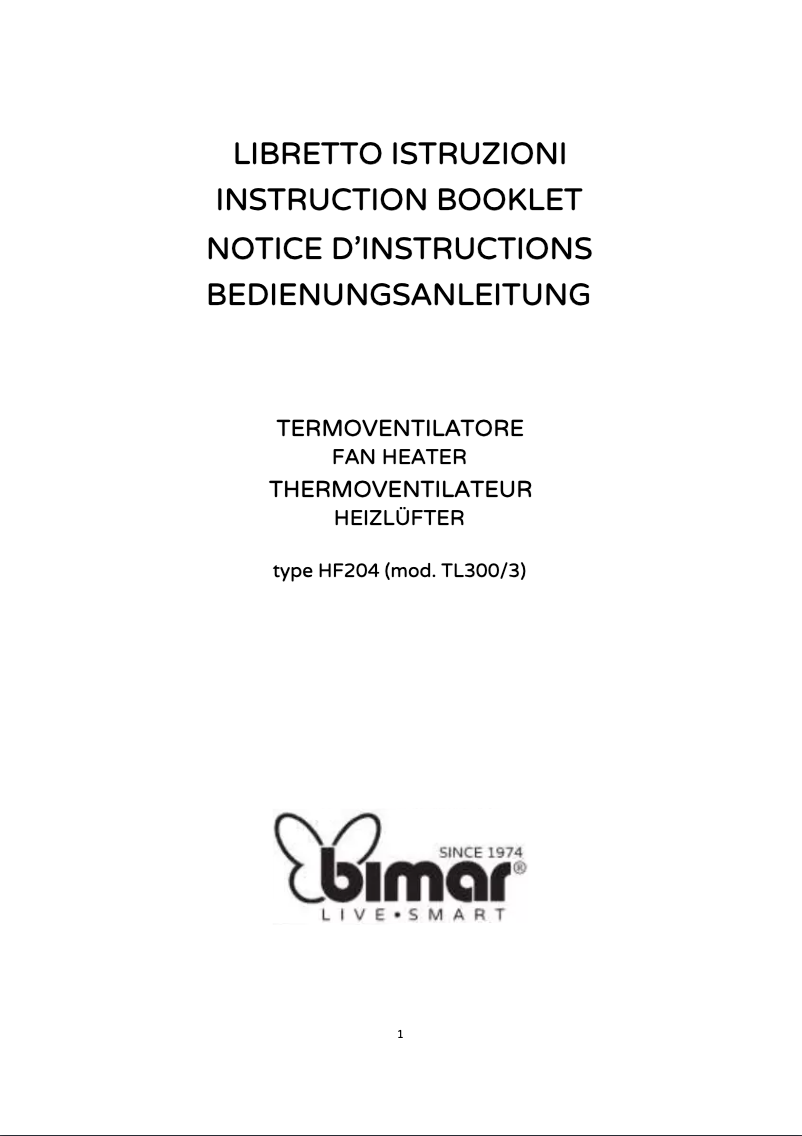 Page 1 de la notice Mode d'emploi Bimar HF204