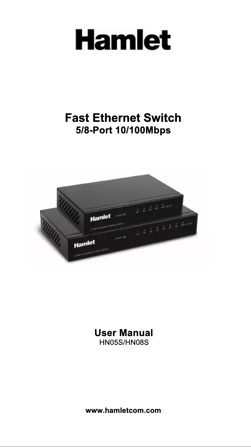 Page 1 de la notice Manuel utilisateur Hamlet HN08S