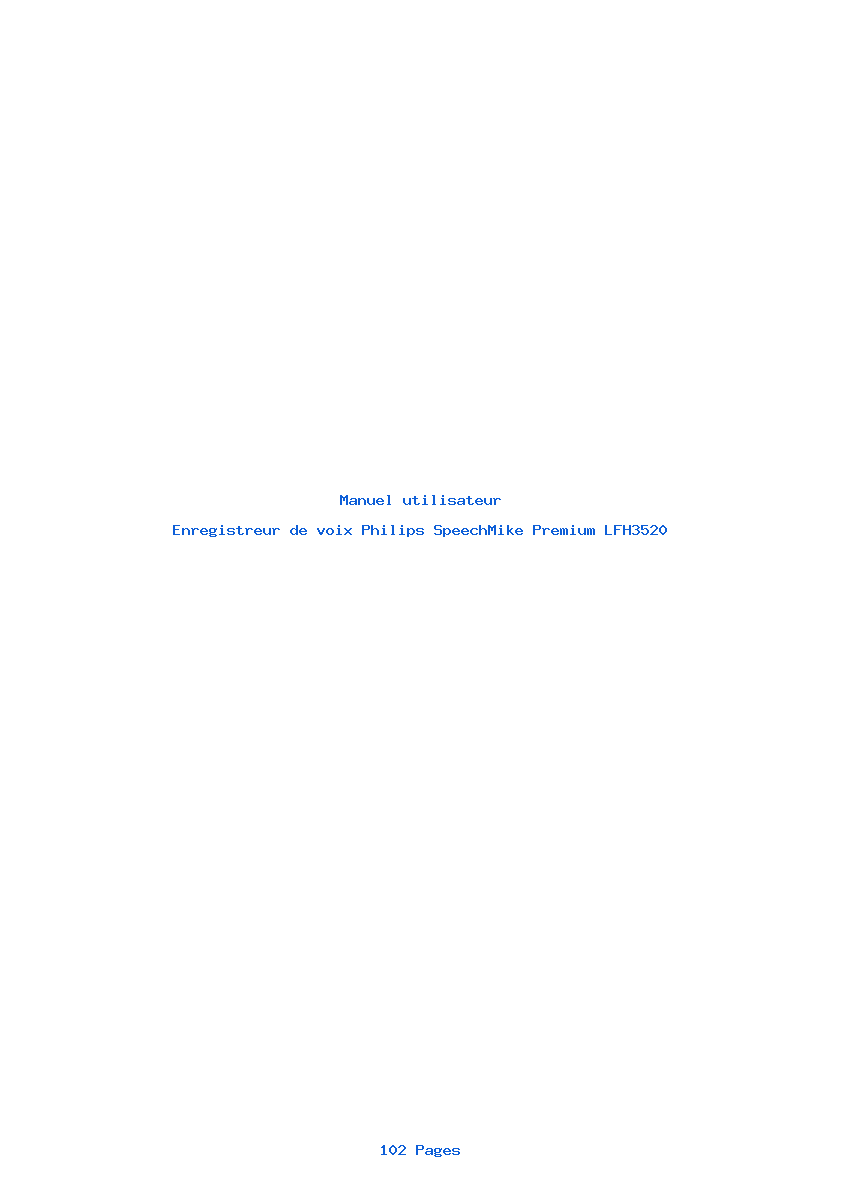 Page 1 de la notice Manuel utilisateur Philips SpeechMike Premium LFH3520