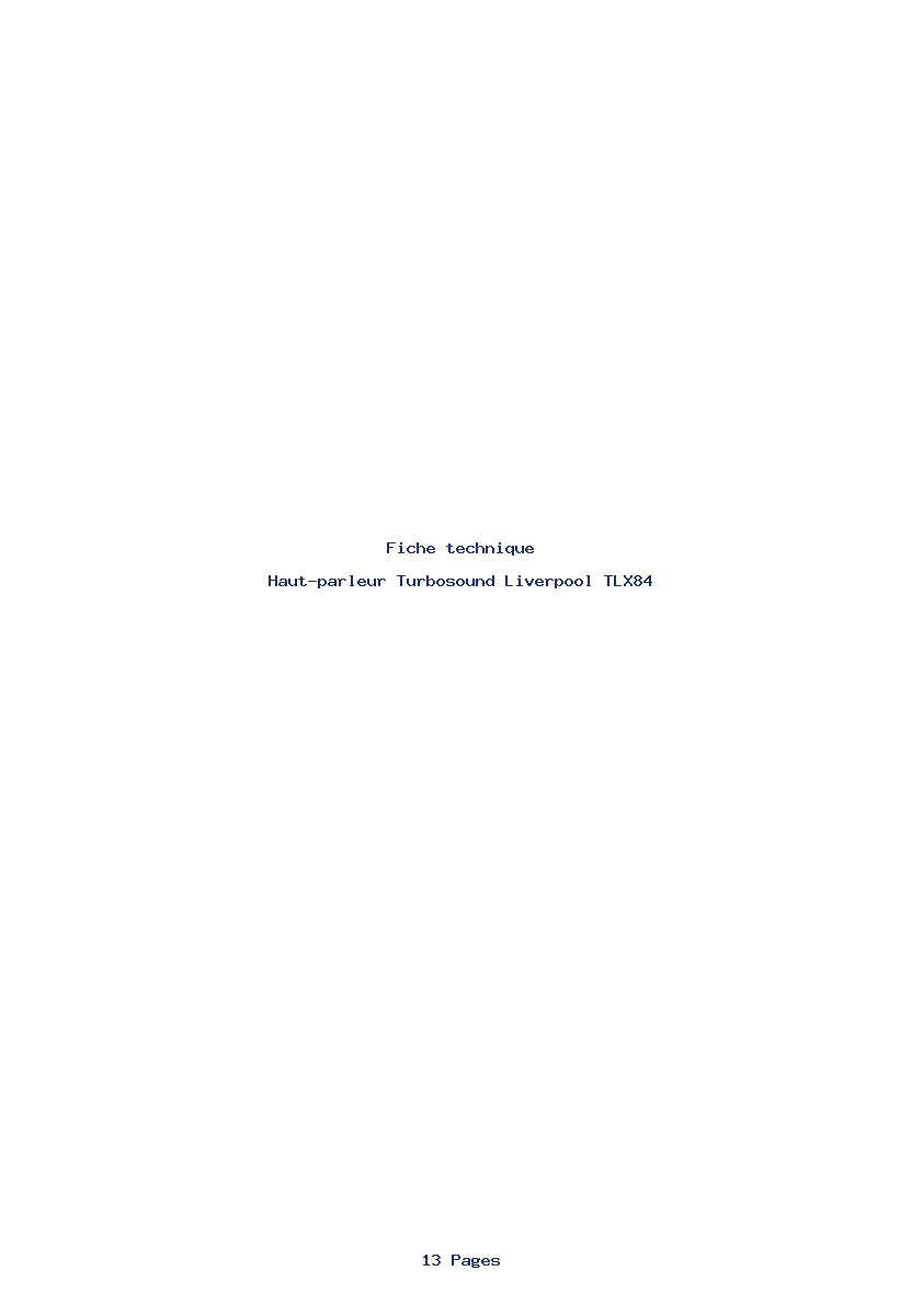 Page 1 de la notice Fiche technique Turbosound Liverpool TLX84