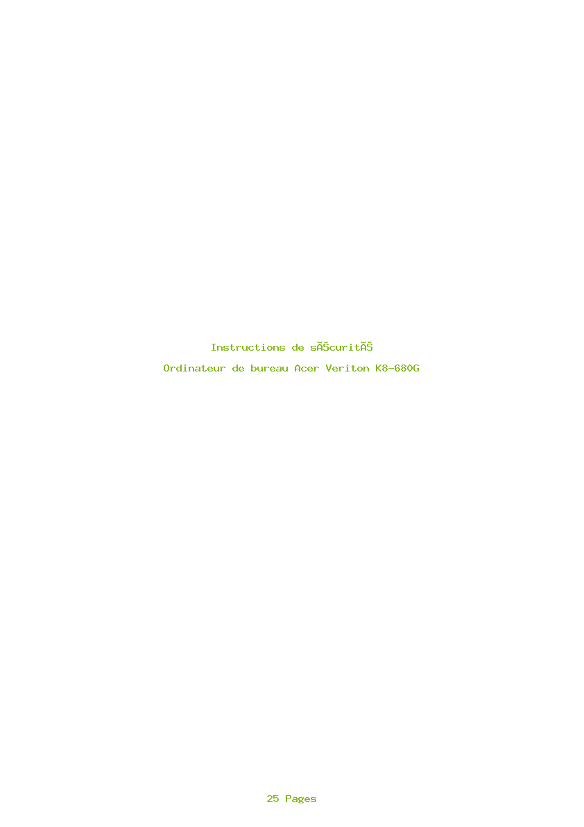 Image de la première page du manuel de l'appareil Veriton K8-680G