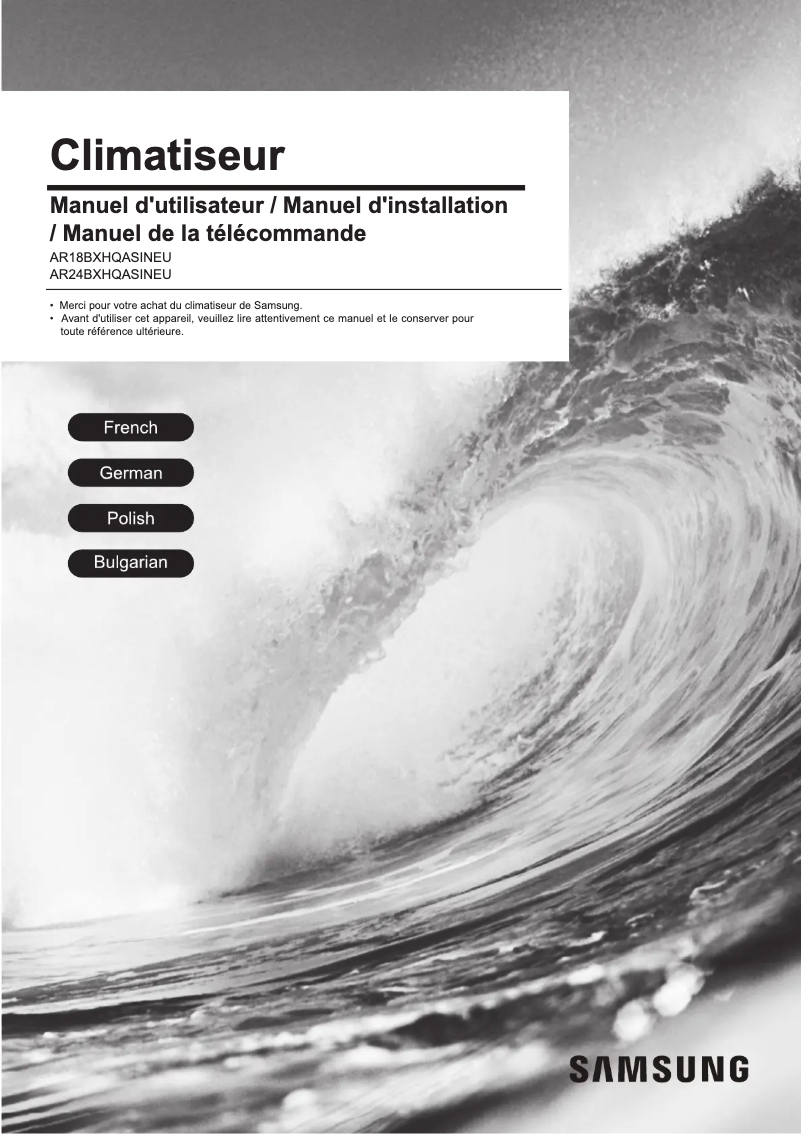 Página 1 del manual Manual de usuario Samsung AR18BXHQASIXEU