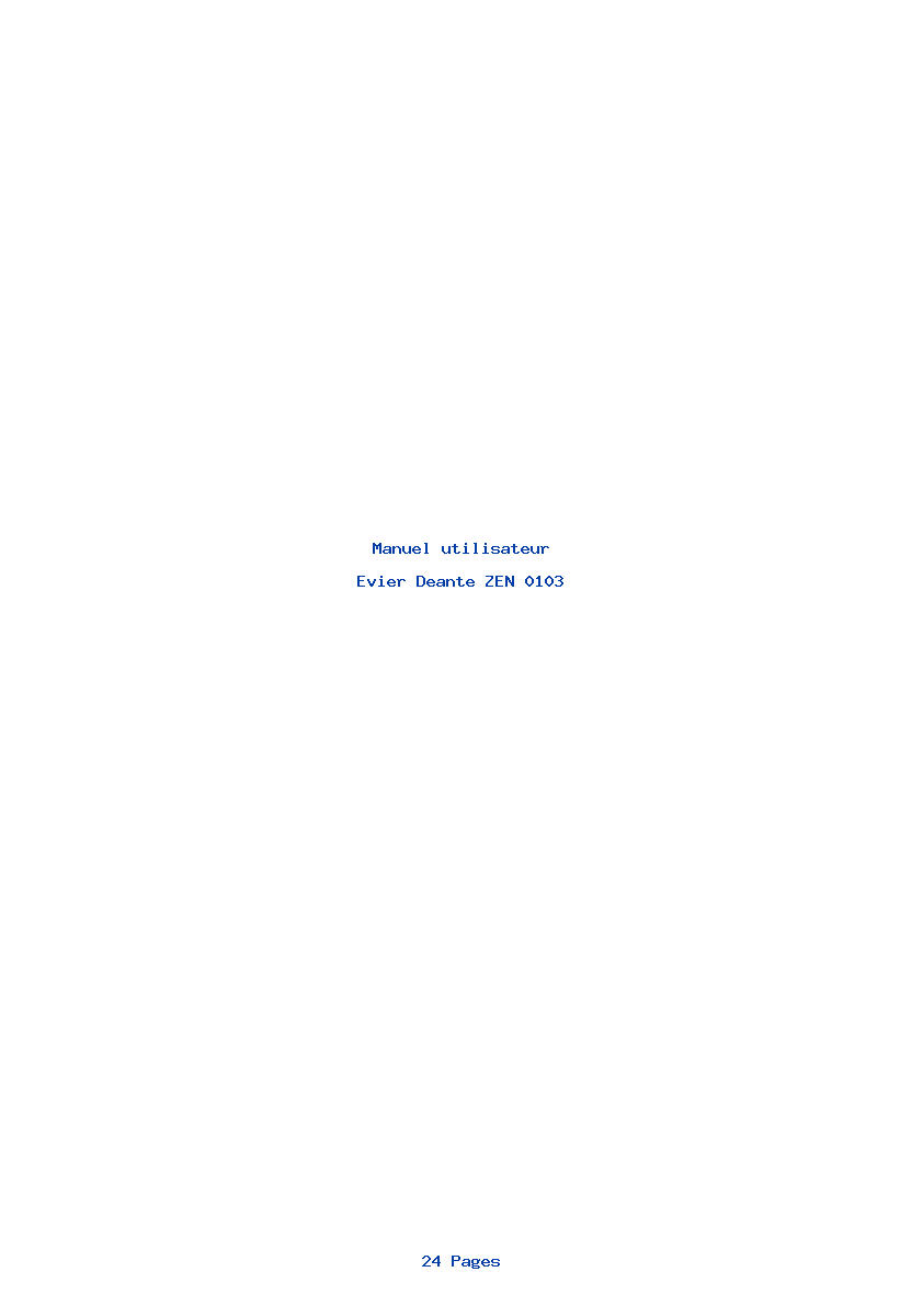 Page 1 de la notice Manuel utilisateur Deante ZEN 0103