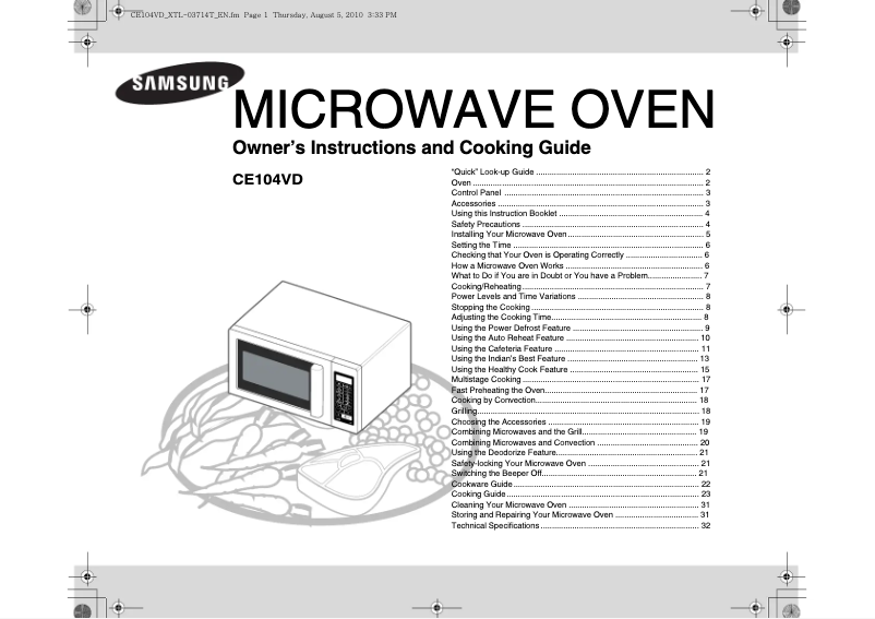 Página 1 del manual Manual de usuario Samsung CE104VD
