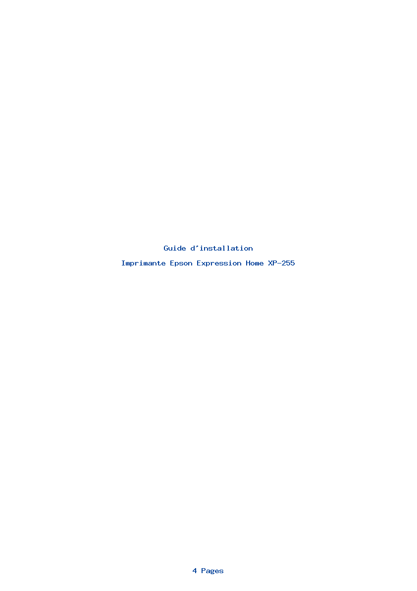 Page 1 de la notice Guide d'installation Epson Expression Home XP-255