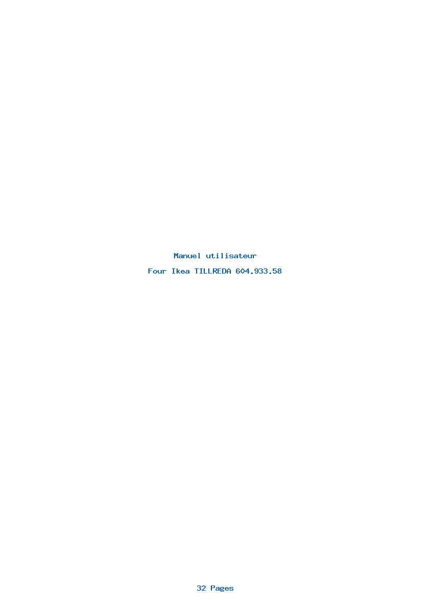 Page 1 de la notice Manuel utilisateur Ikea TILLREDA 604.933.58