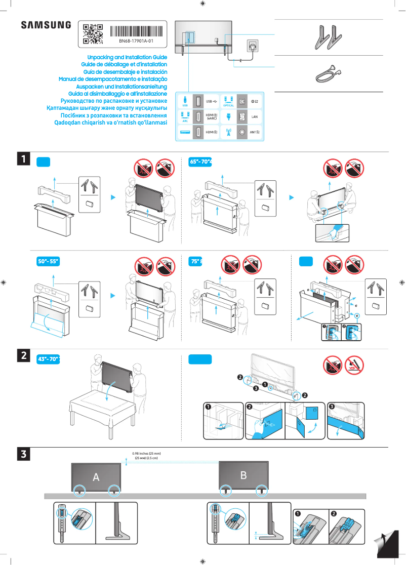 Página 1 del manual Guía de instalación Samsung QA85Q60DAU