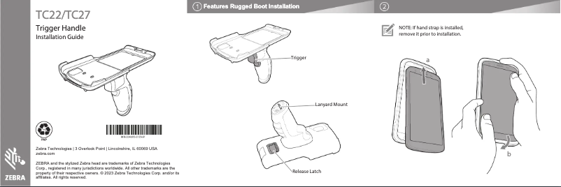 Página 1 del manual Guía de instalación Zebra TC22
