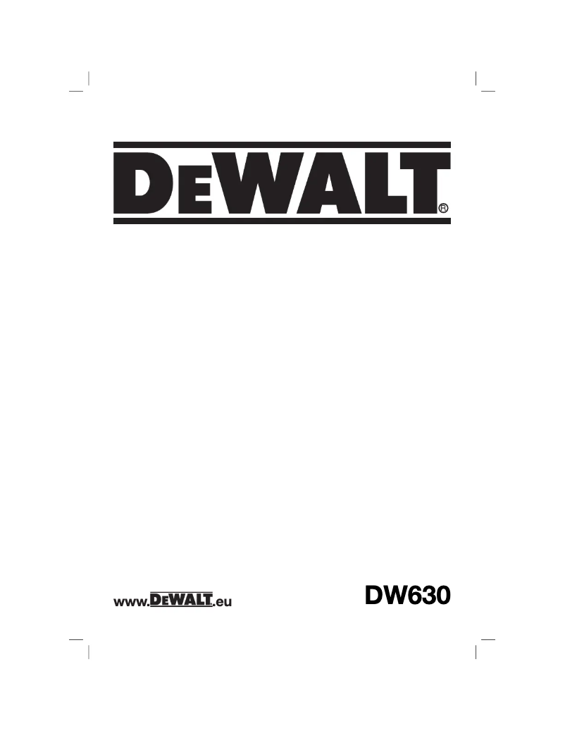 Page 1 de la notice Manuel utilisateur DeWalt DW630