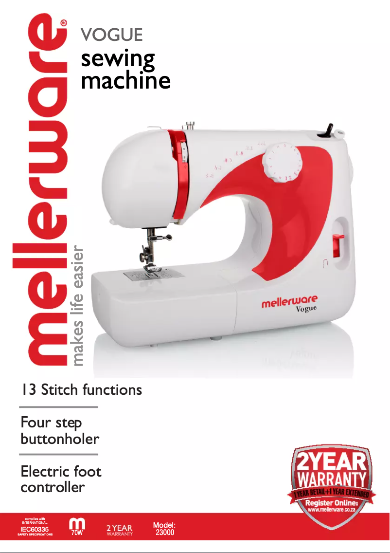 Page 1 de la notice Manuel utilisateur Mellerware 23000