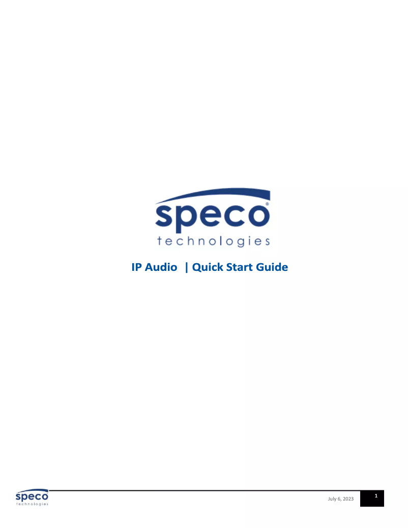 Page 1 de la notice Guide de démarrage rapide Speco Technologies SPIPH8AM