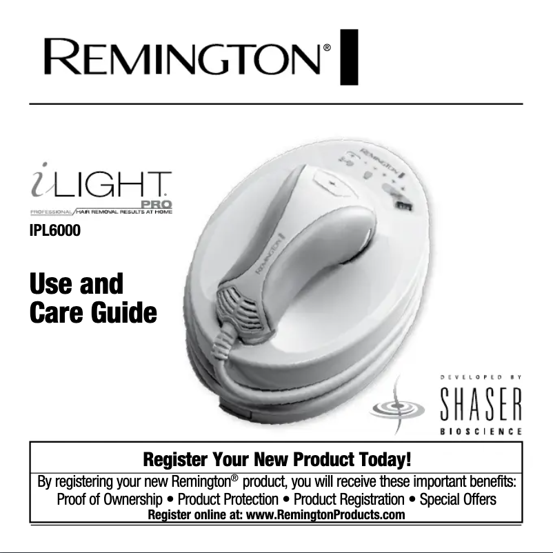 Page 1 of the manual User Manual Remington i-LIGHT Pro