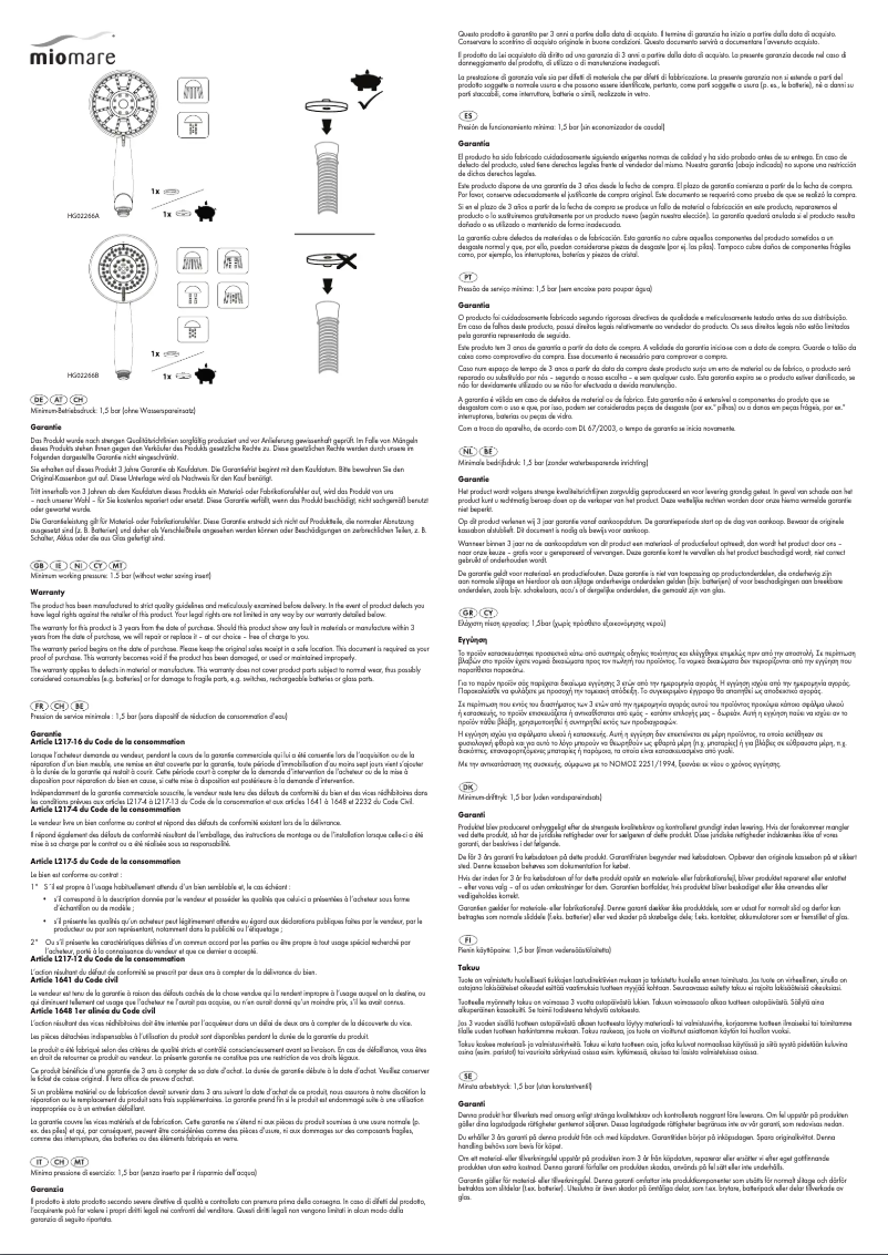Página 1 del manual Manual de usuario Miomare HG02266A