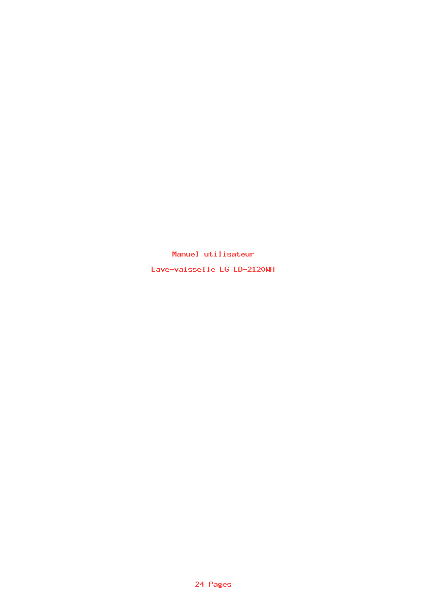 Page 1 de la notice Manuel utilisateur LG LD-2120WH