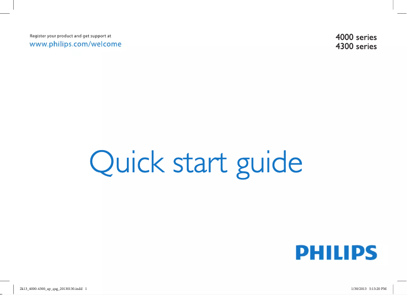 Page 1 of the manual Quick Start Guide Philips 42PFL4308