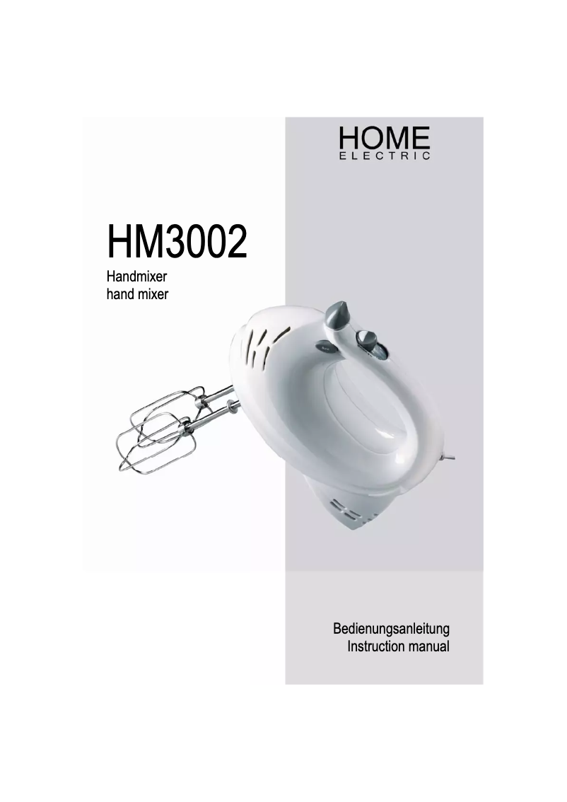 Page 1 de la notice Manuel utilisateur Home Electric HM3002