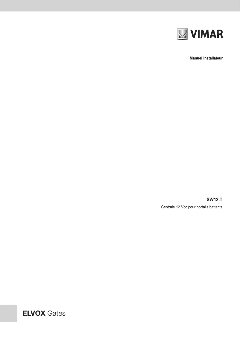 Página 1 del manual Manual de usuario Vimar ELVOX SW12.T