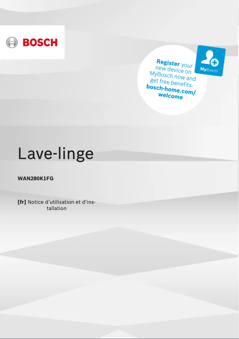 Page 1 of the manual User Manual Bosch WAN280K1FG