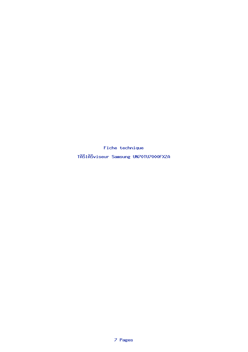 Image de la première page du manuel de l'appareil UN70TU7000FXZA