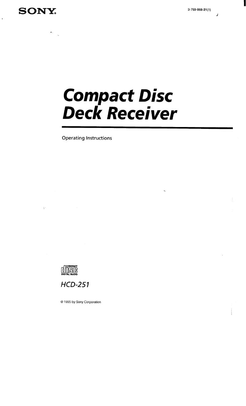 Page 1 de la notice Manuel utilisateur Sony HCD-251