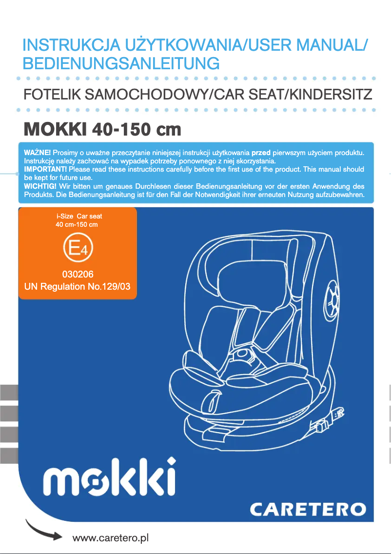 Página 1 del manual Manual de usuario Caretero Mokki i-Size