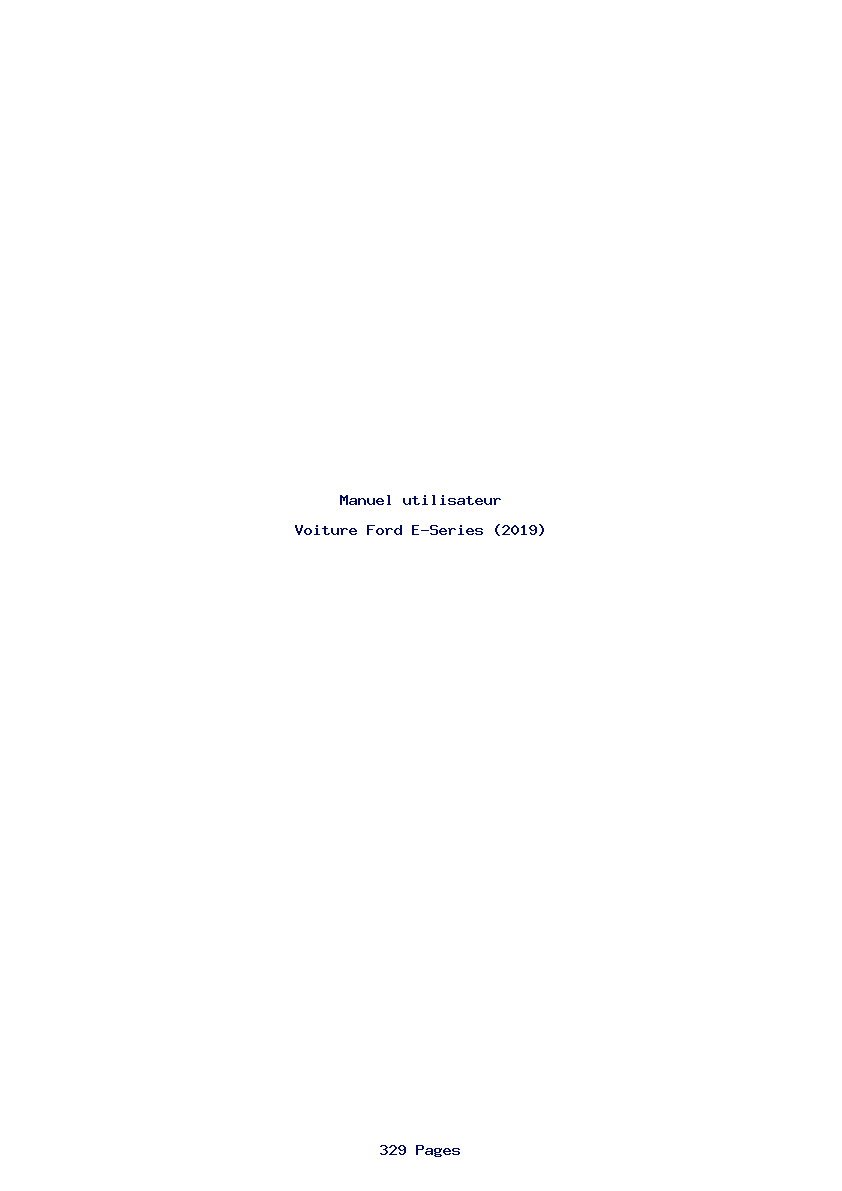 Page 1 de la notice Manuel utilisateur Ford E-Series (2019)