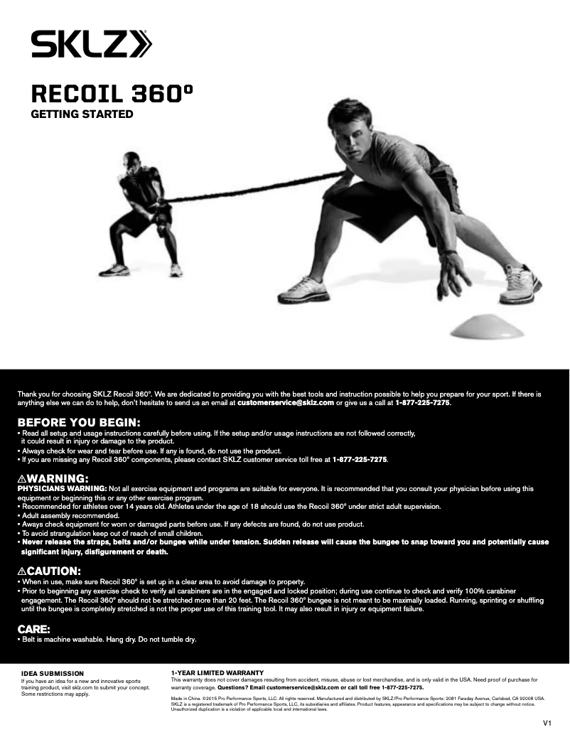 Page 1 de la notice Manuel utilisateur SKLZ Recoil 360