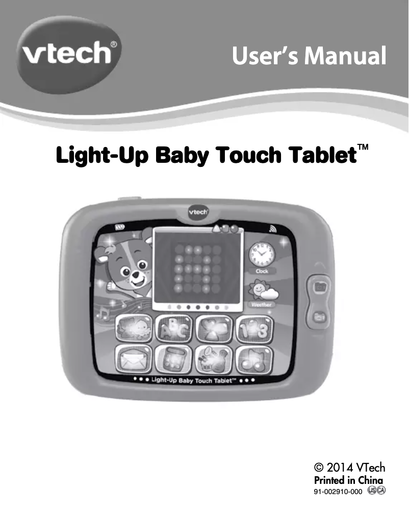Page 1 de la notice Manuel utilisateur Vtech Light-Up Baby Touch Tablet